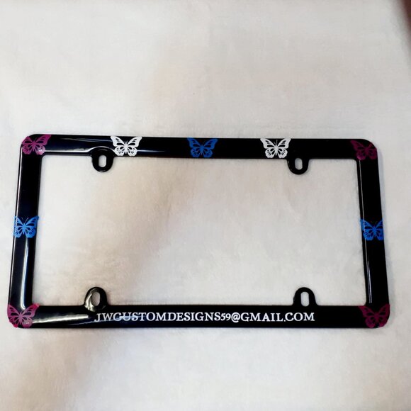 Butterfly License Plate Frame - Picture 1 of 3